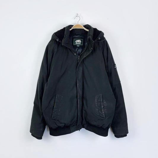 roots 2018 jasper black down parka - size xxl