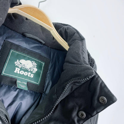 roots 2018 jasper black down parka - size xxl