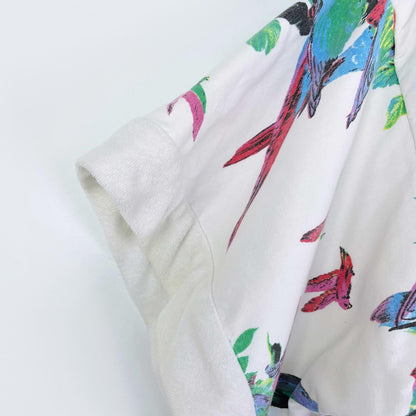 vintage intimate details tropical parrot terry lined robe