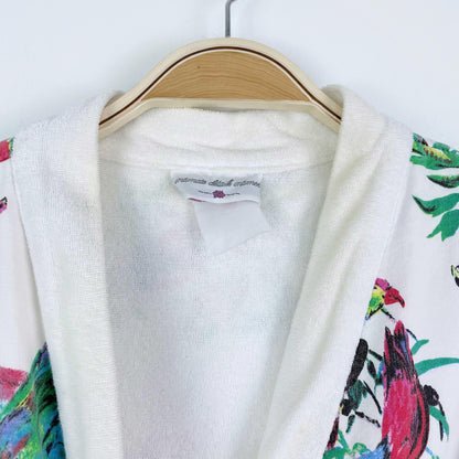 vintage intimate details tropical parrot terry lined robe