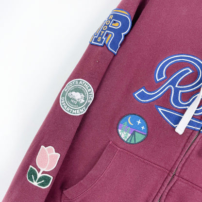 roots 2018 retro patches full zip hoodie