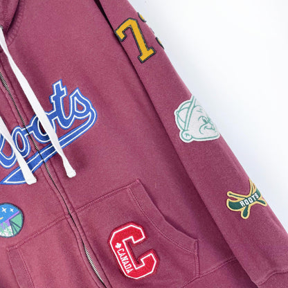 roots 2018 retro patches full zip hoodie