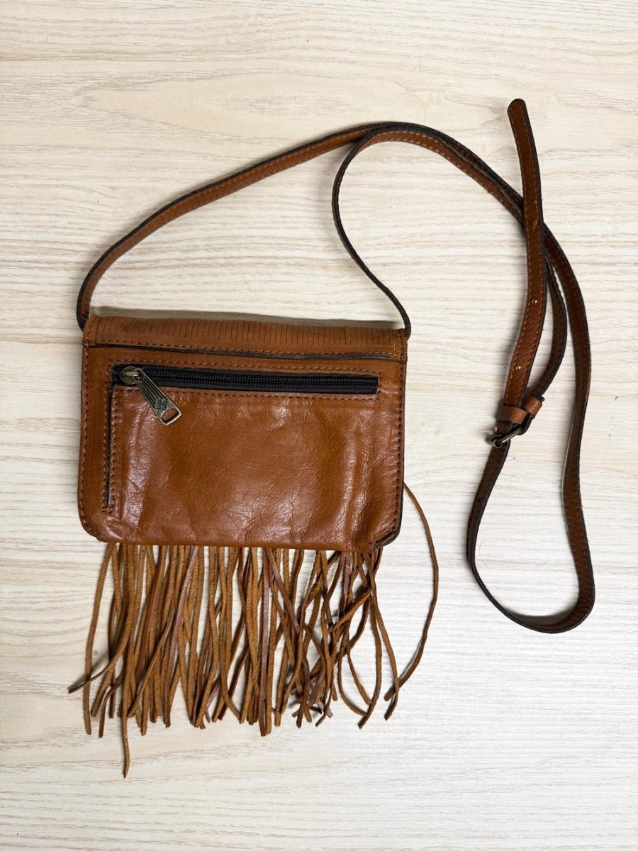 patricia nash leather fringe mini crossbody bag - good market thrift store