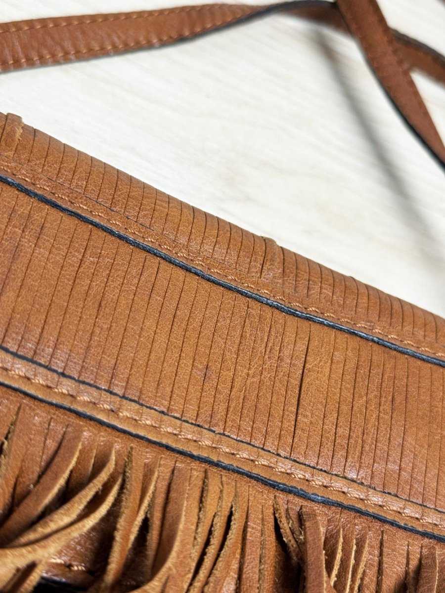 patricia nash leather fringe mini crossbody bag - good market thrift store