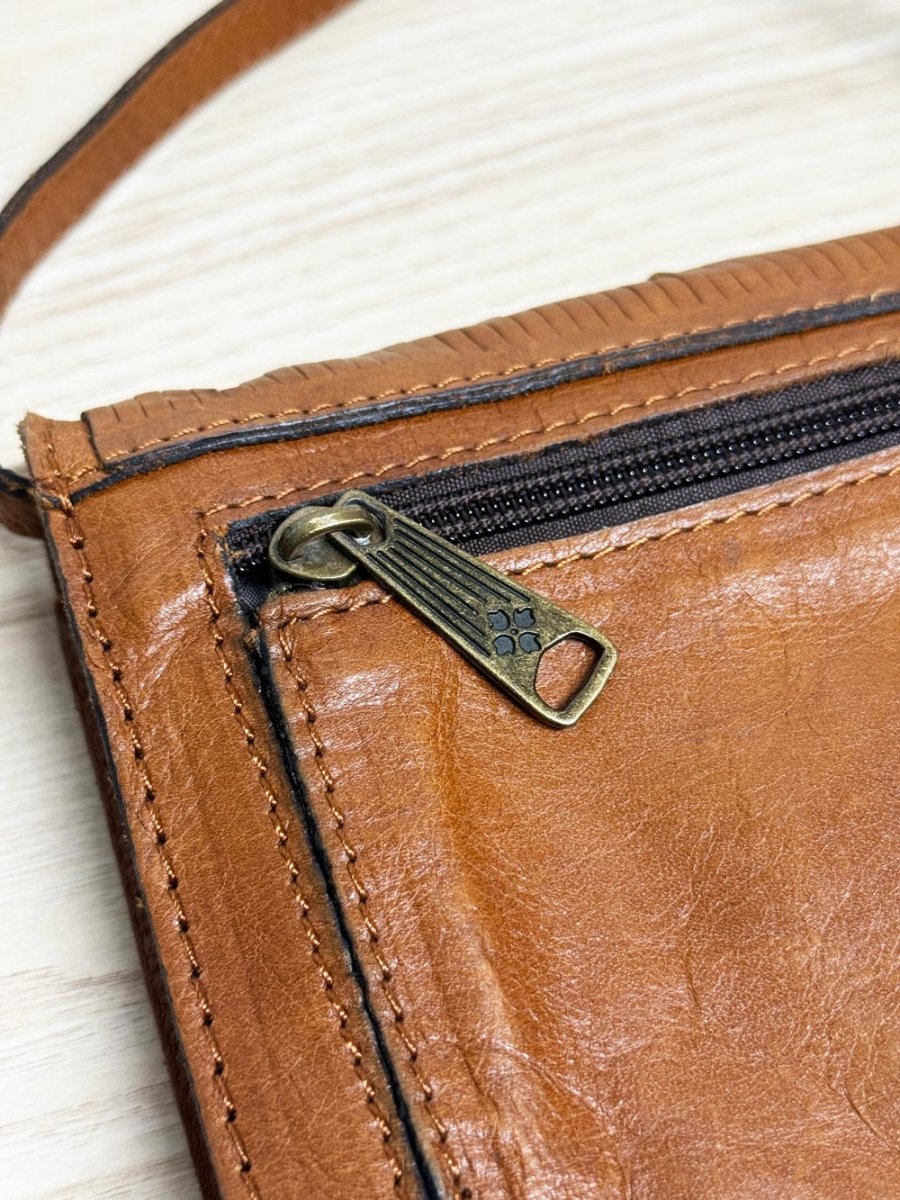 patricia nash leather fringe mini crossbody bag - good market thrift store