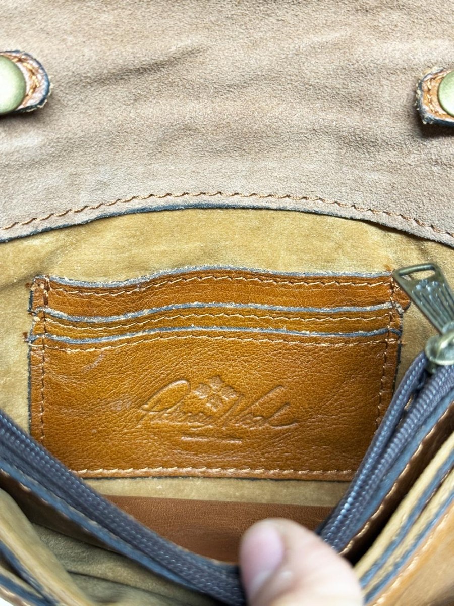 patricia nash leather fringe mini crossbody bag - good market thrift store