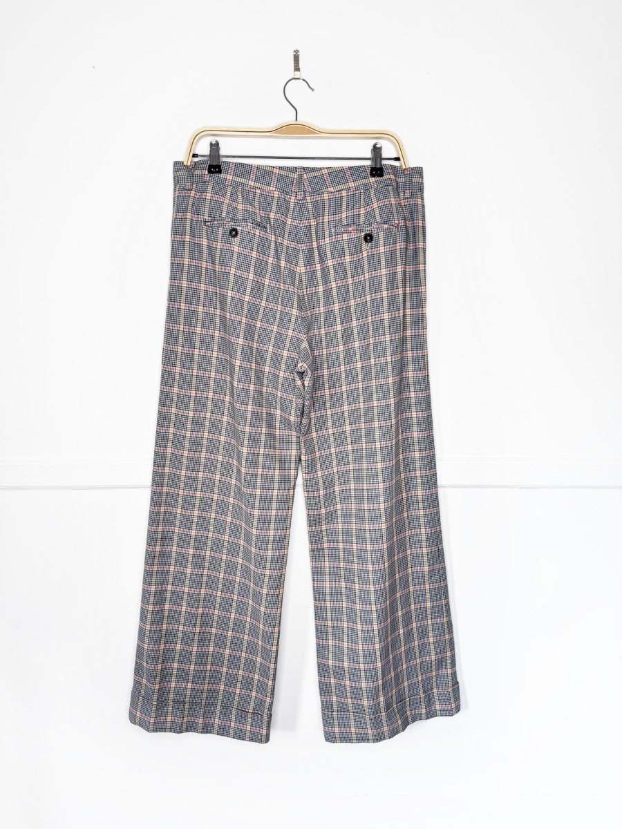 paul smith plaid wide leg cuffed tailored trouser - good market thrift store