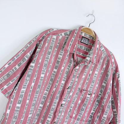 vintage 90s pause patterned cabana shirt