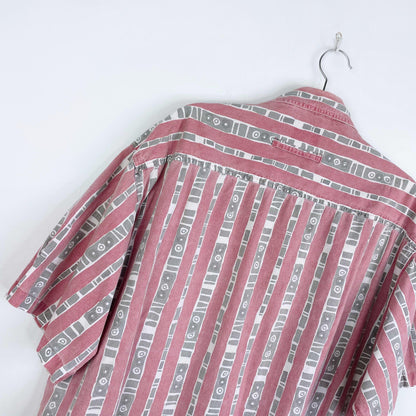 vintage 90s pause patterned cabana shirt