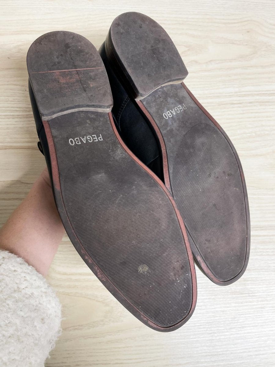 pegabo monk strap leather shoes - good market thrift store