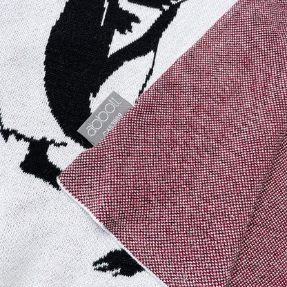 abbott santa penguins knit throw blanket