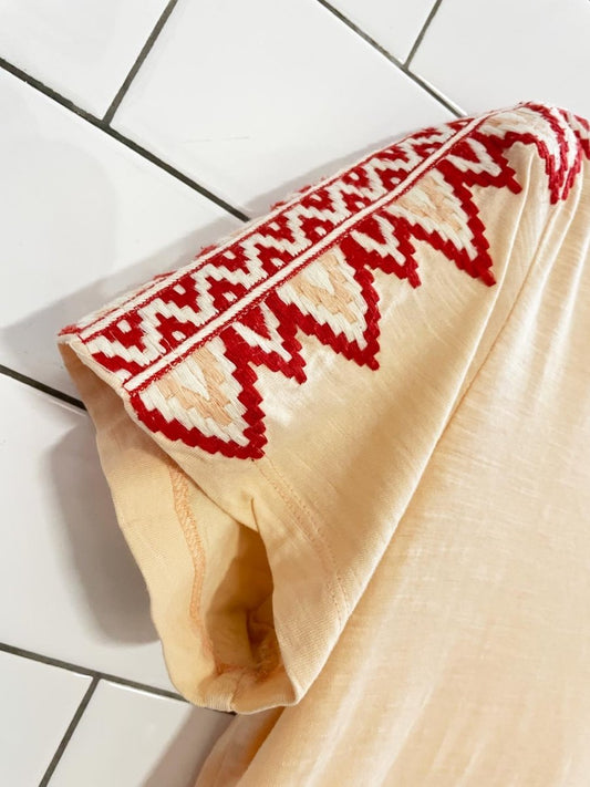 pepin boho embroidered shoulder tee | anthropologie | made in India - good market thrift store