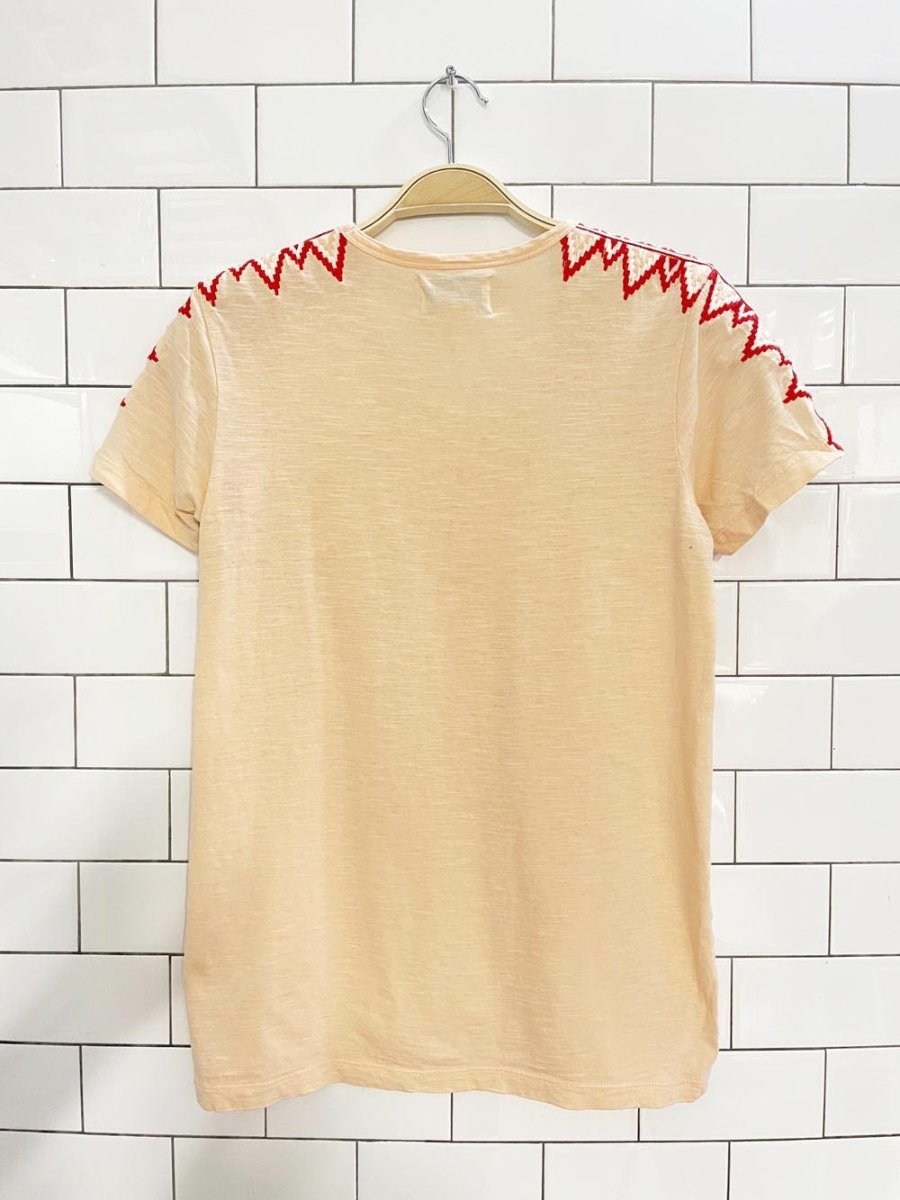 pepin boho embroidered shoulder tee | anthropologie | made in India - good market thrift store