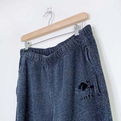 roots original boyfriend sweatpant black pepper - size medium