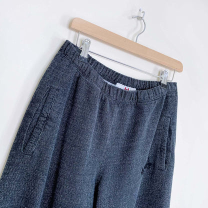 roots original boyfriend sweatpant black pepper - size medium