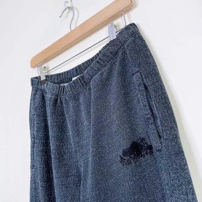 roots original boyfriend sweatpant black pepper - size medium