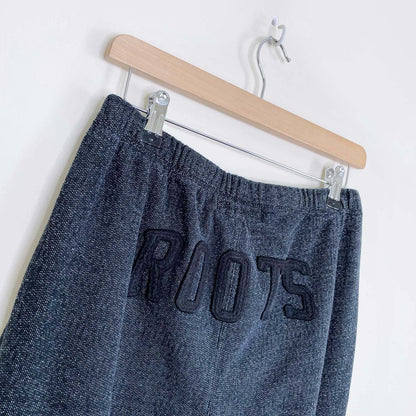 roots original boyfriend sweatpant black pepper - size medium