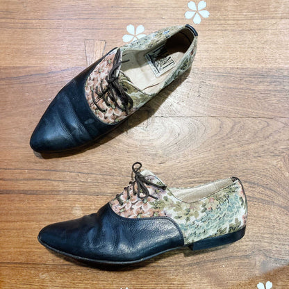 vintage phant tapestry leather loafers - size 38