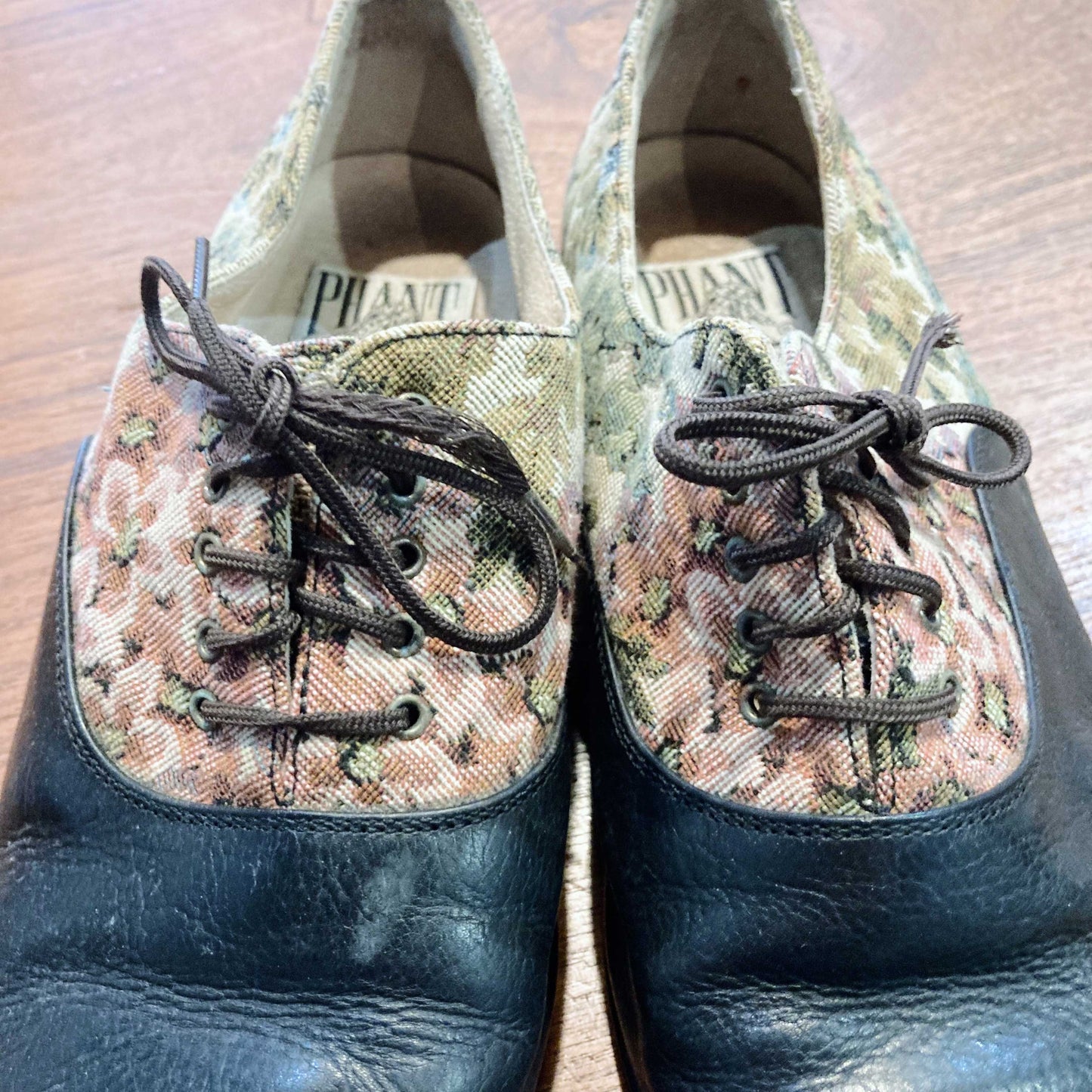 vintage phant tapestry leather loafers - size 38