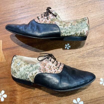 vintage phant tapestry leather loafers - size 38