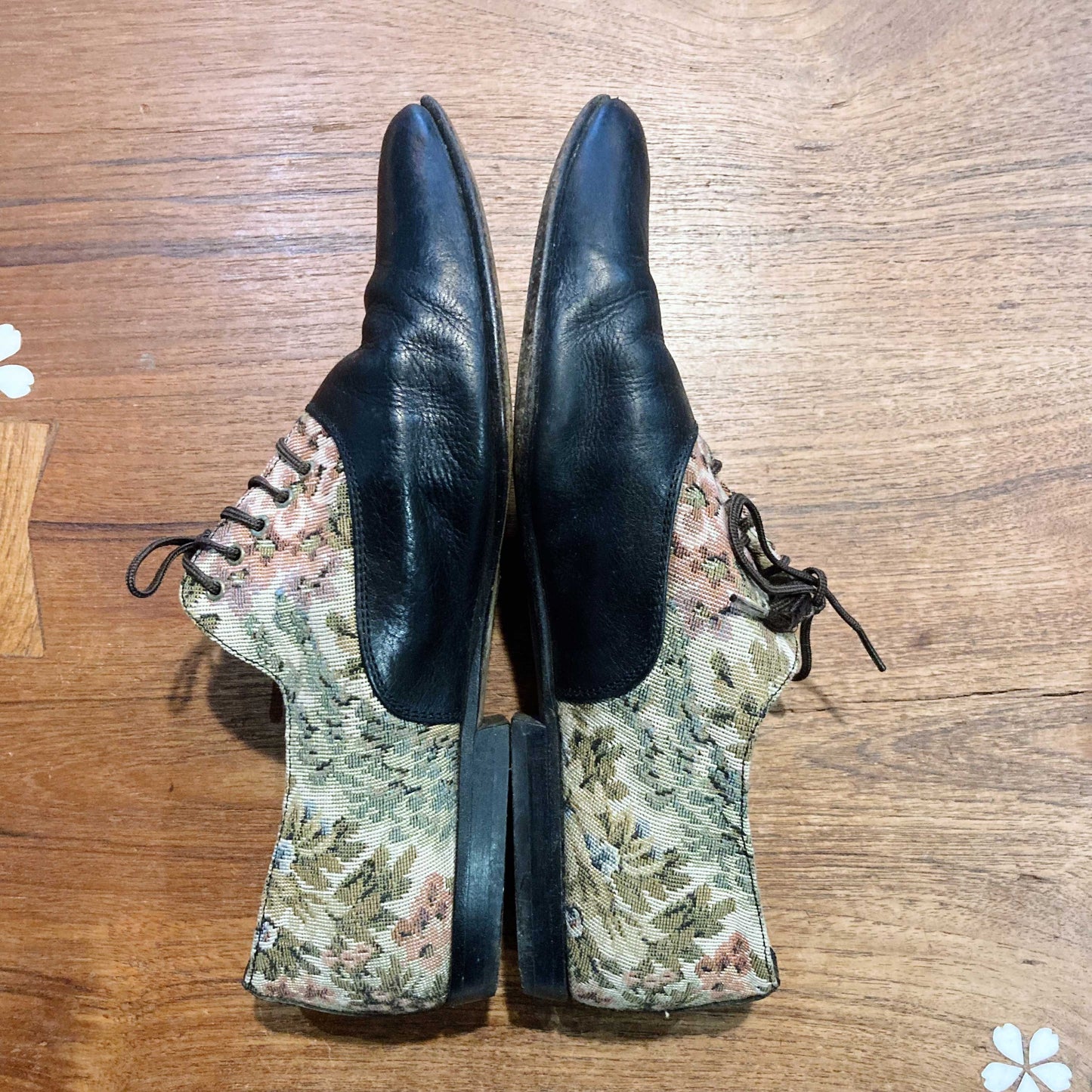 vintage phant tapestry leather loafers - size 38