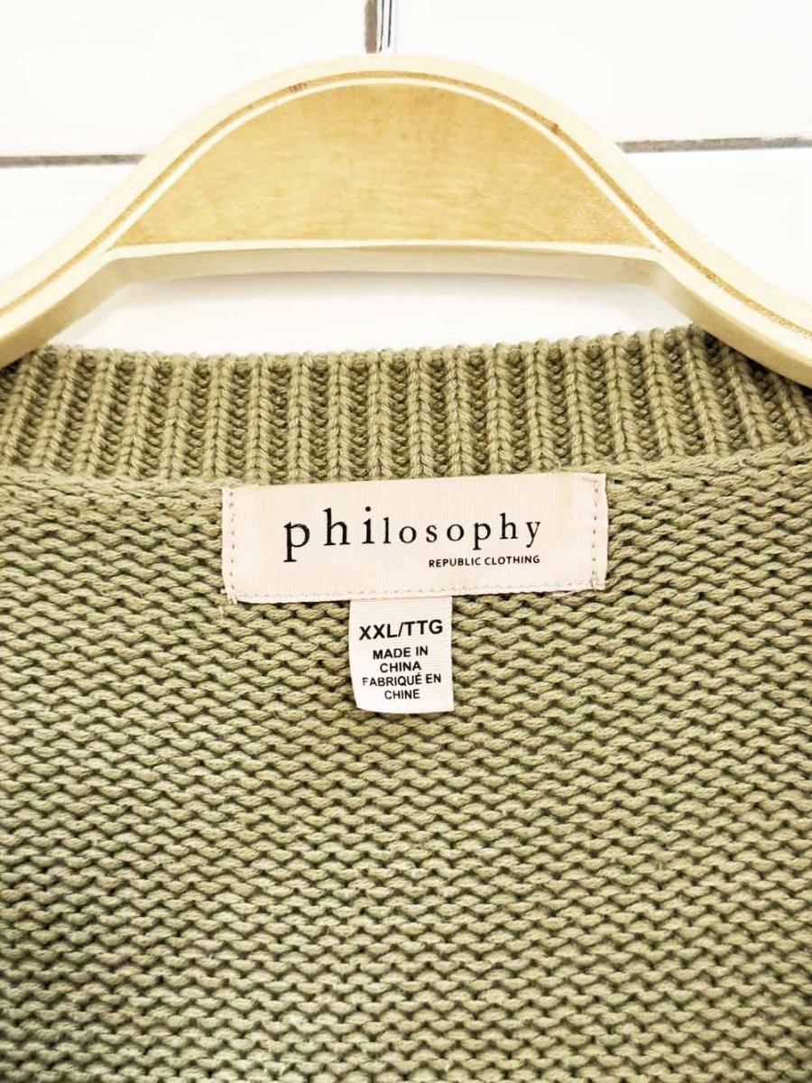 philosophy boxy side slit knit sweater - good market thrift store