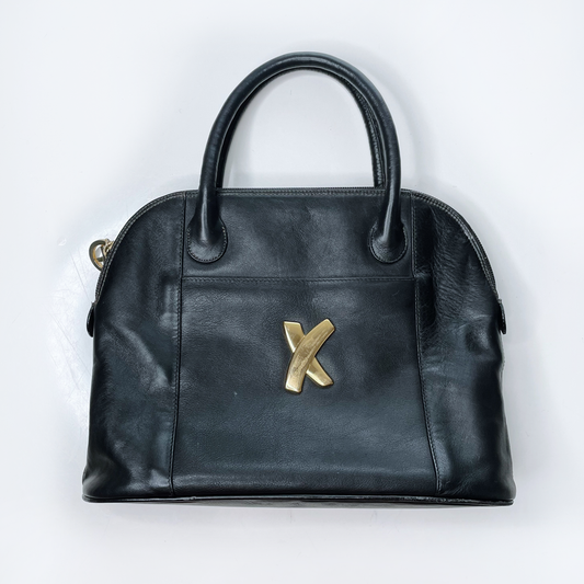 vintage paloma picasso black leather bolide bag