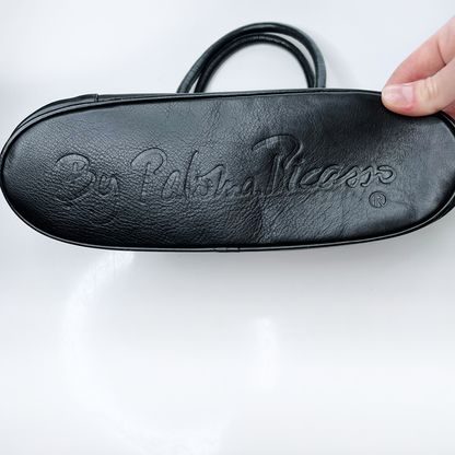 vintage paloma picasso black leather bolide bag