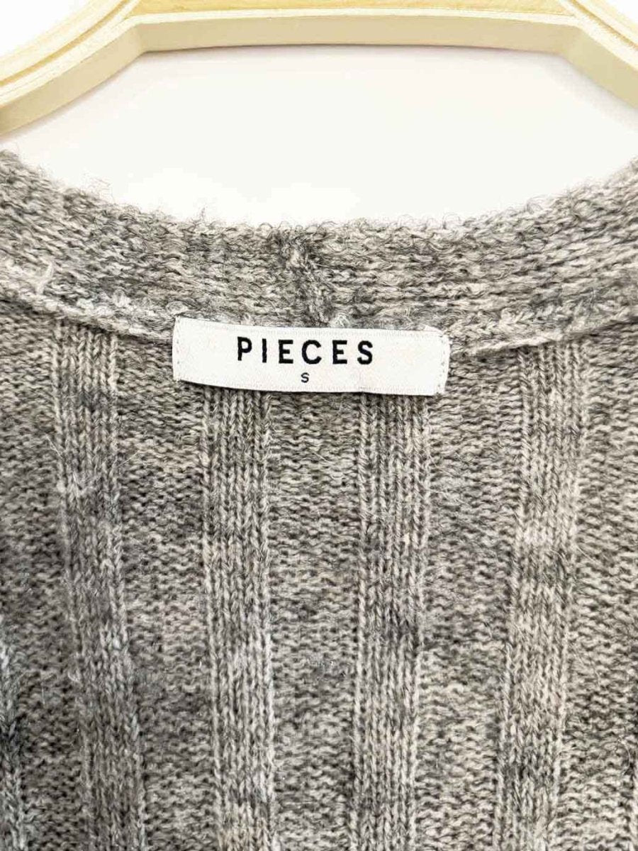 pieces wool - blend chunky ribbed knit cardigan - good market thrift store