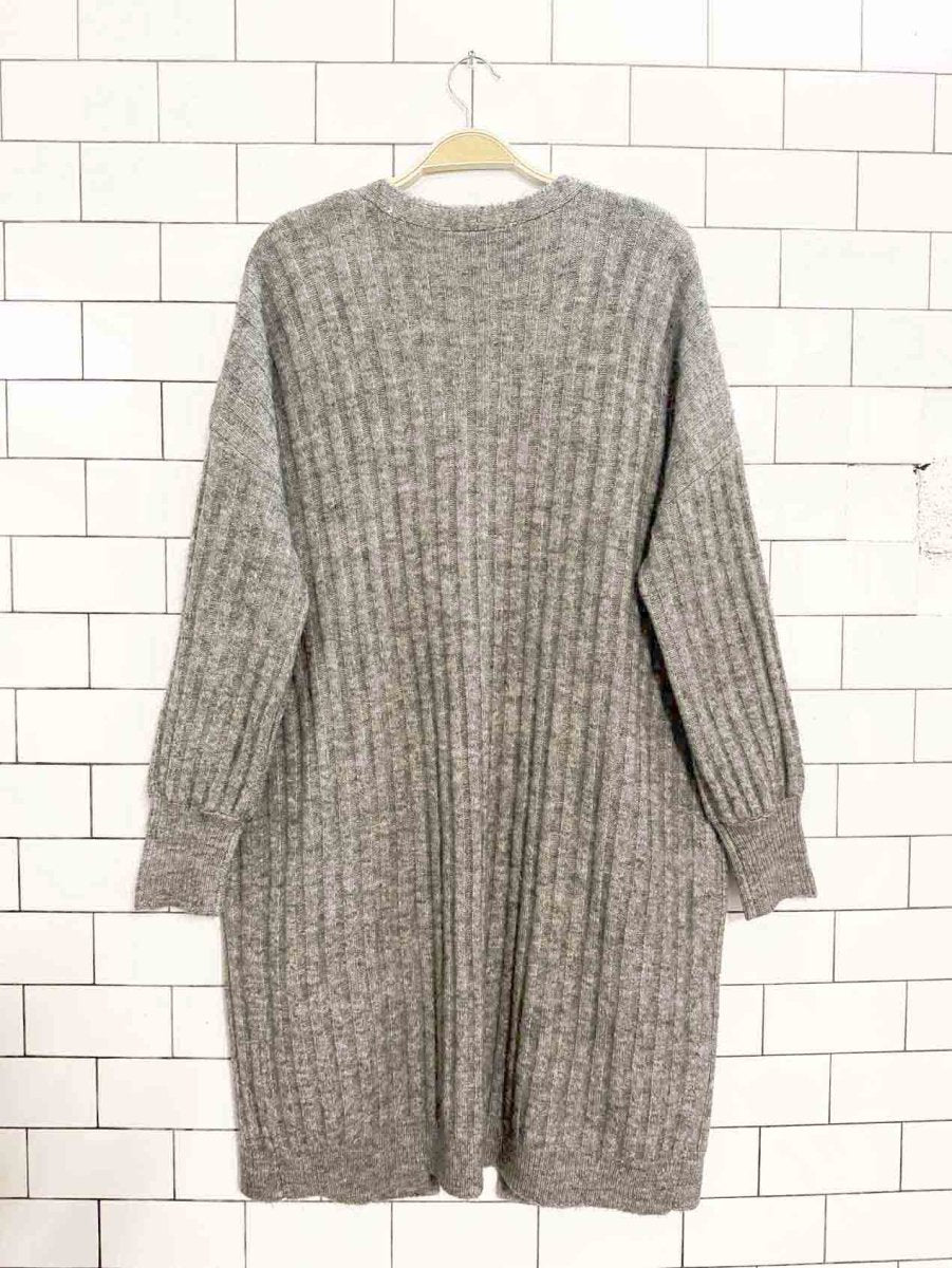 pieces wool - blend chunky ribbed knit cardigan - good market thrift store