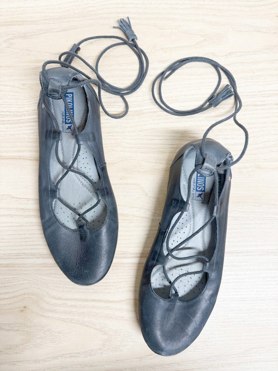 pikolinos leather lace - up tassel ballet flats - good market thrift store