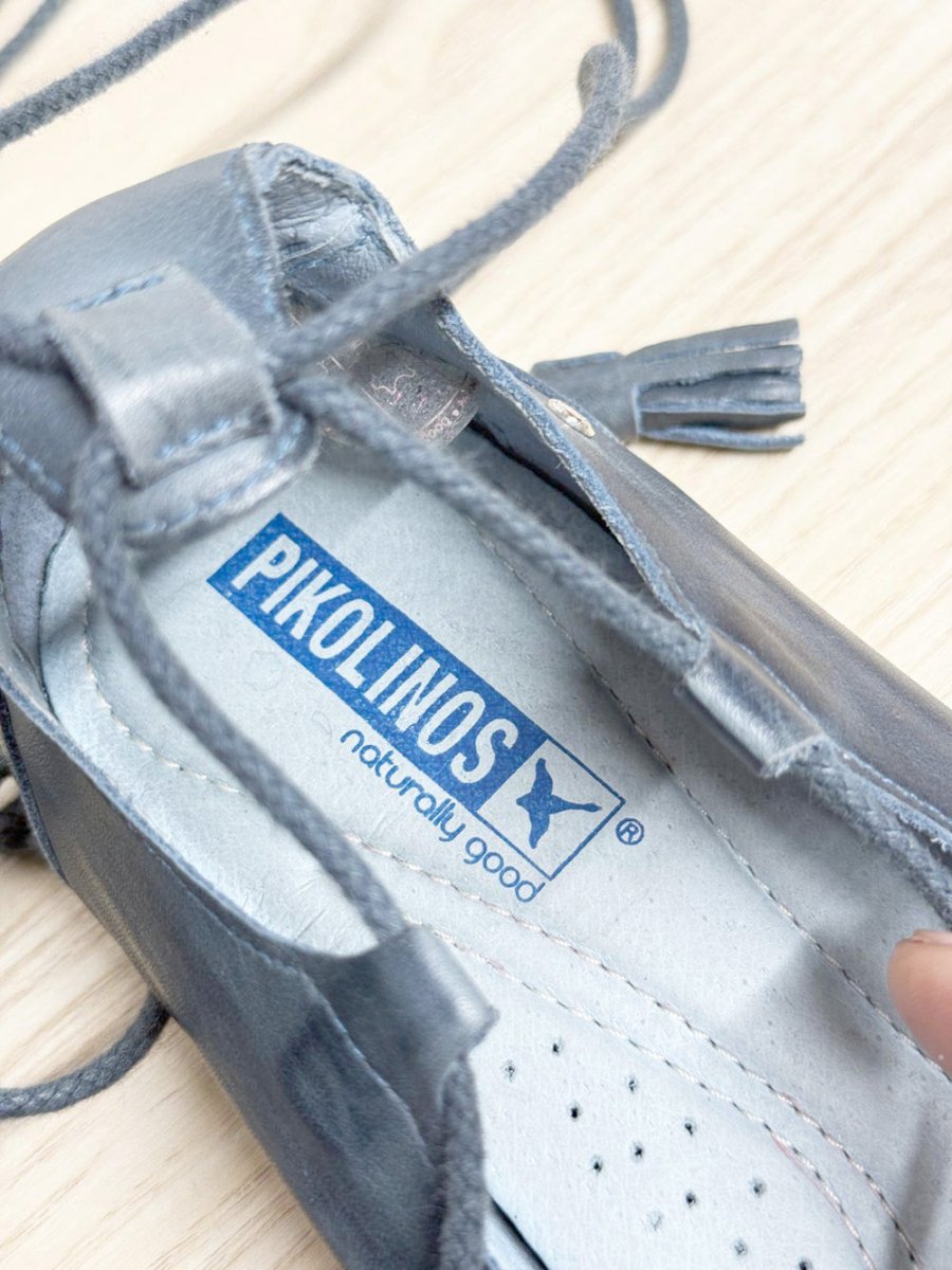 pikolinos leather lace - up tassel ballet flats - good market thrift store