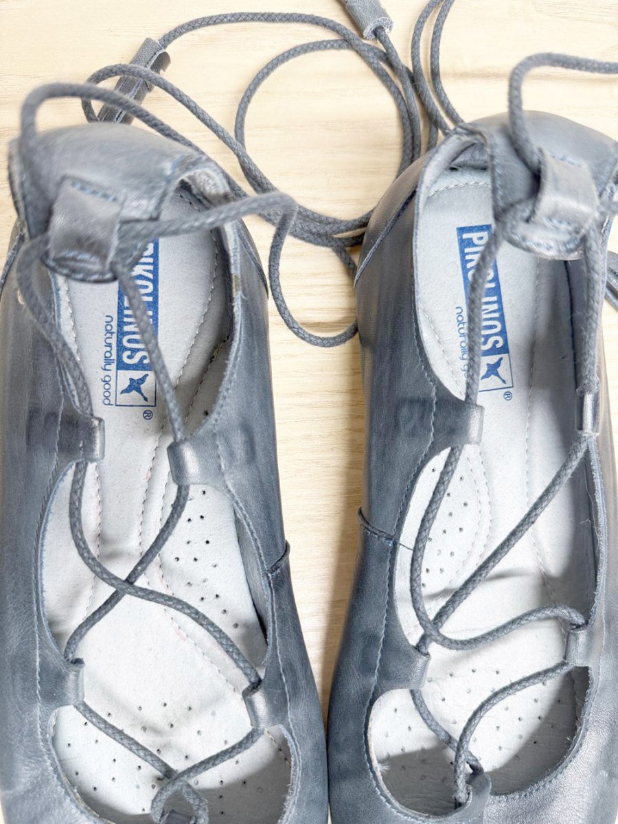 pikolinos leather lace - up tassel ballet flats - good market thrift store