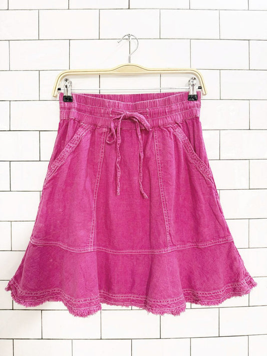 pilcro linen - blend flounced mini skirt | anthropologie - good market thrift store
