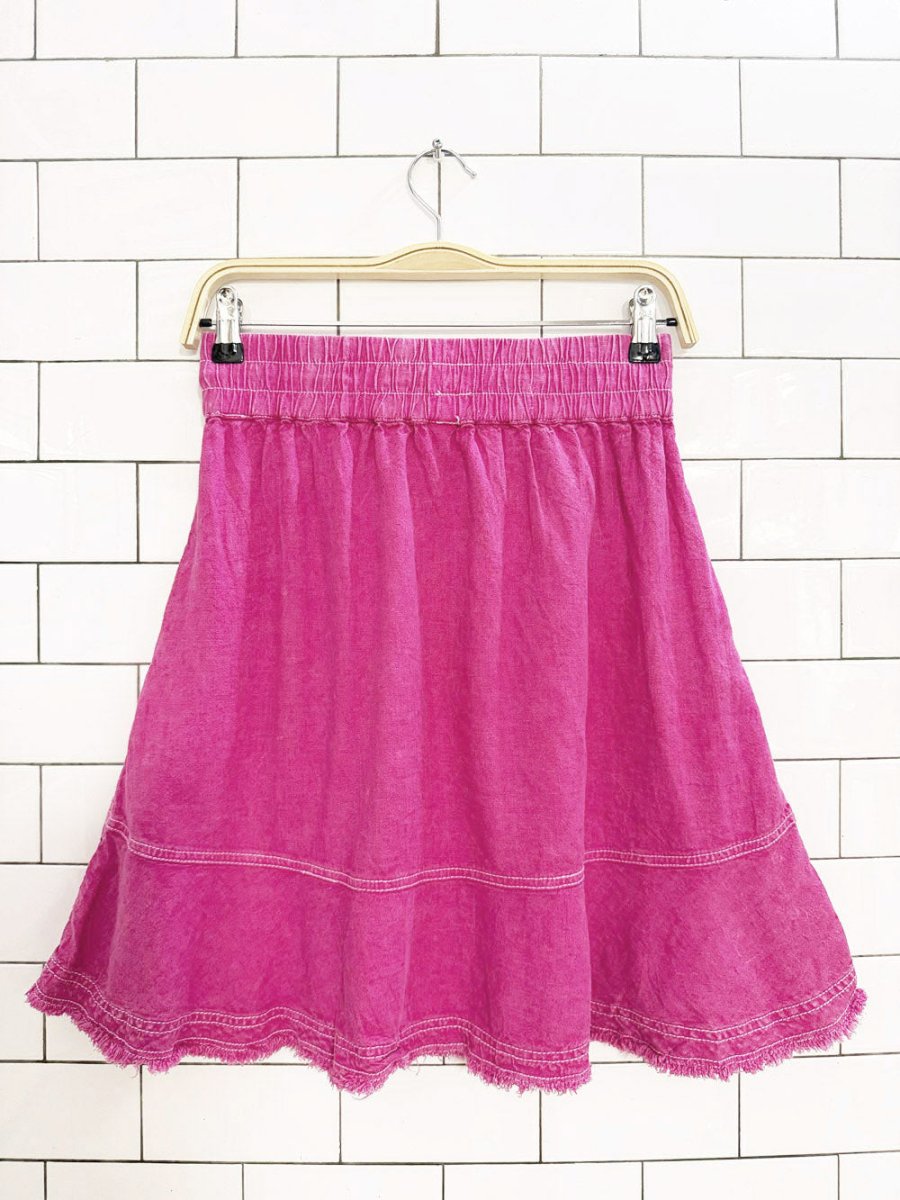 pilcro linen - blend flounced mini skirt | anthropologie - good market thrift store