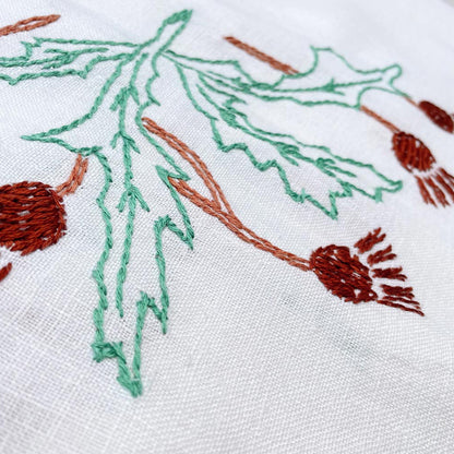 vintage holly crochet trim table cloth