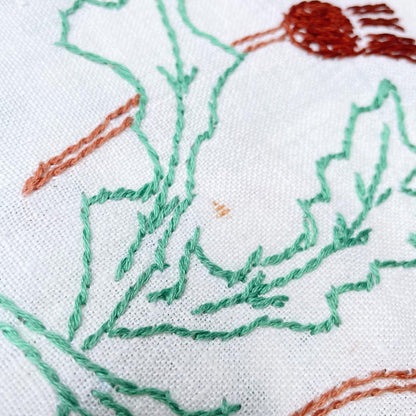 vintage holly crochet trim table cloth