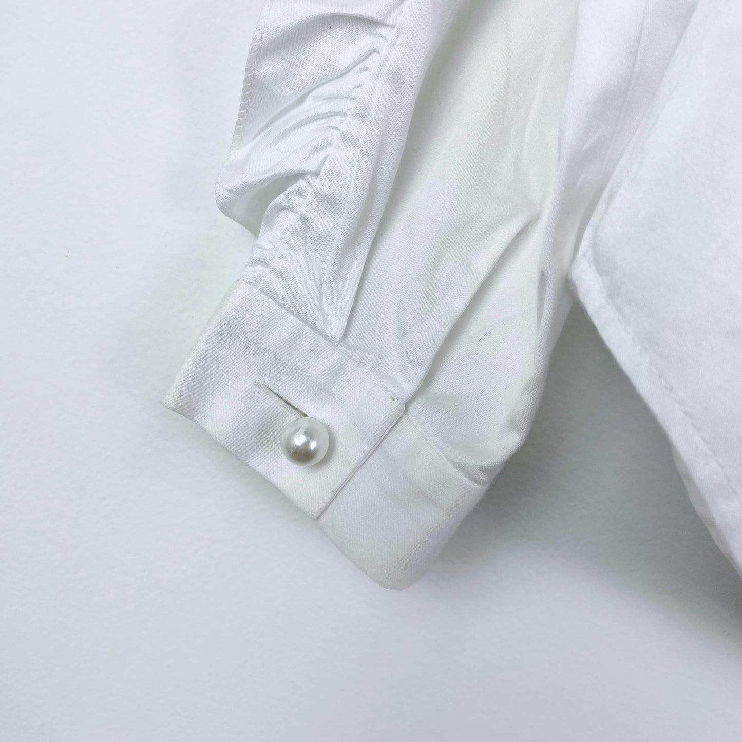 pink tartan white ruffle sleeve blouse - size 2