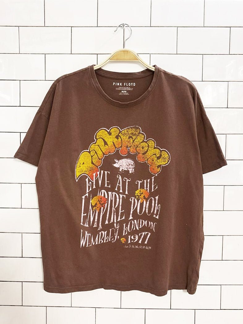 pink floyd at empire pool 77 reprint band tee - good market thrift store