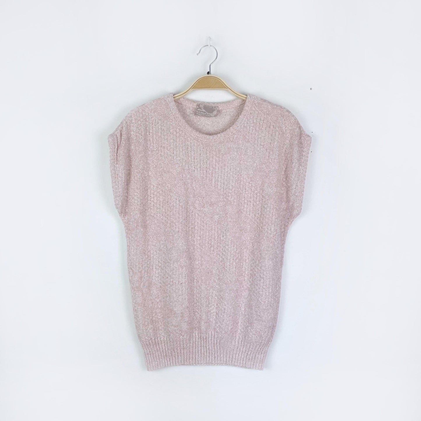 vintage sears pink knit summer top