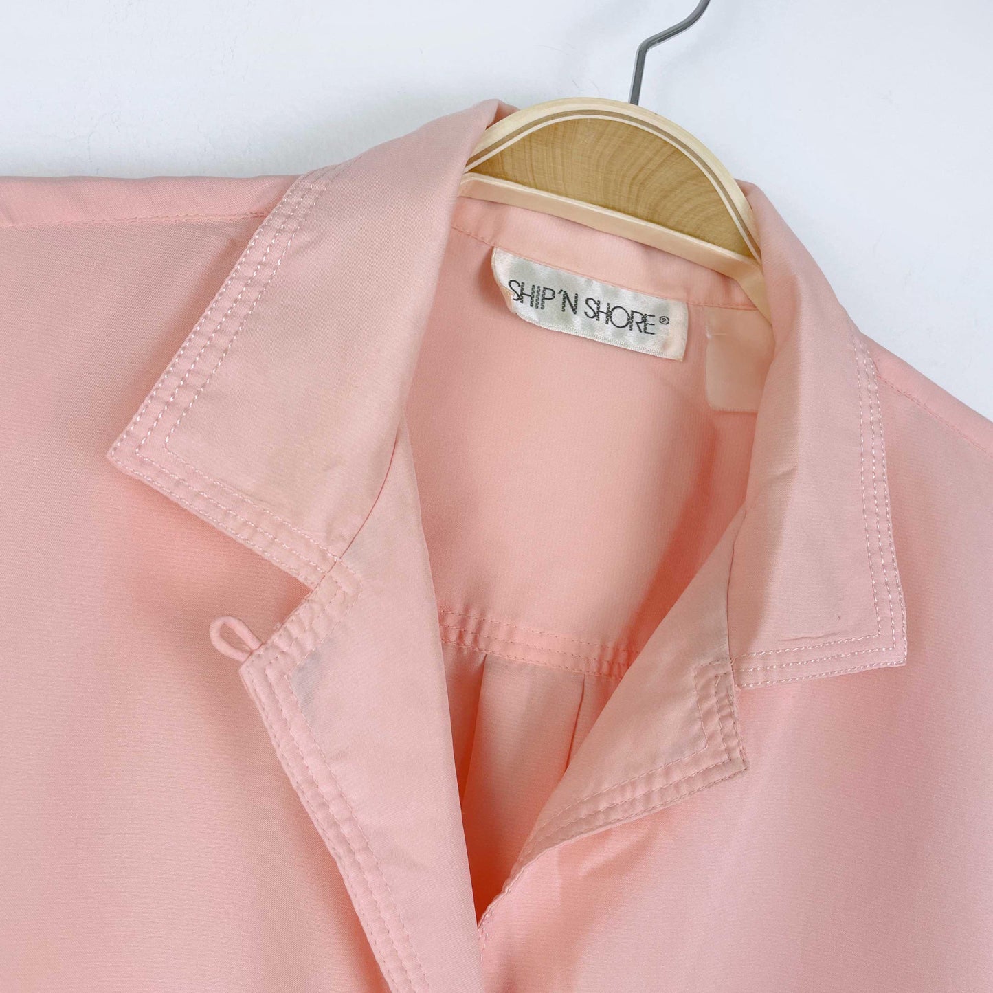 vintage 80s sip n shore pink shirt