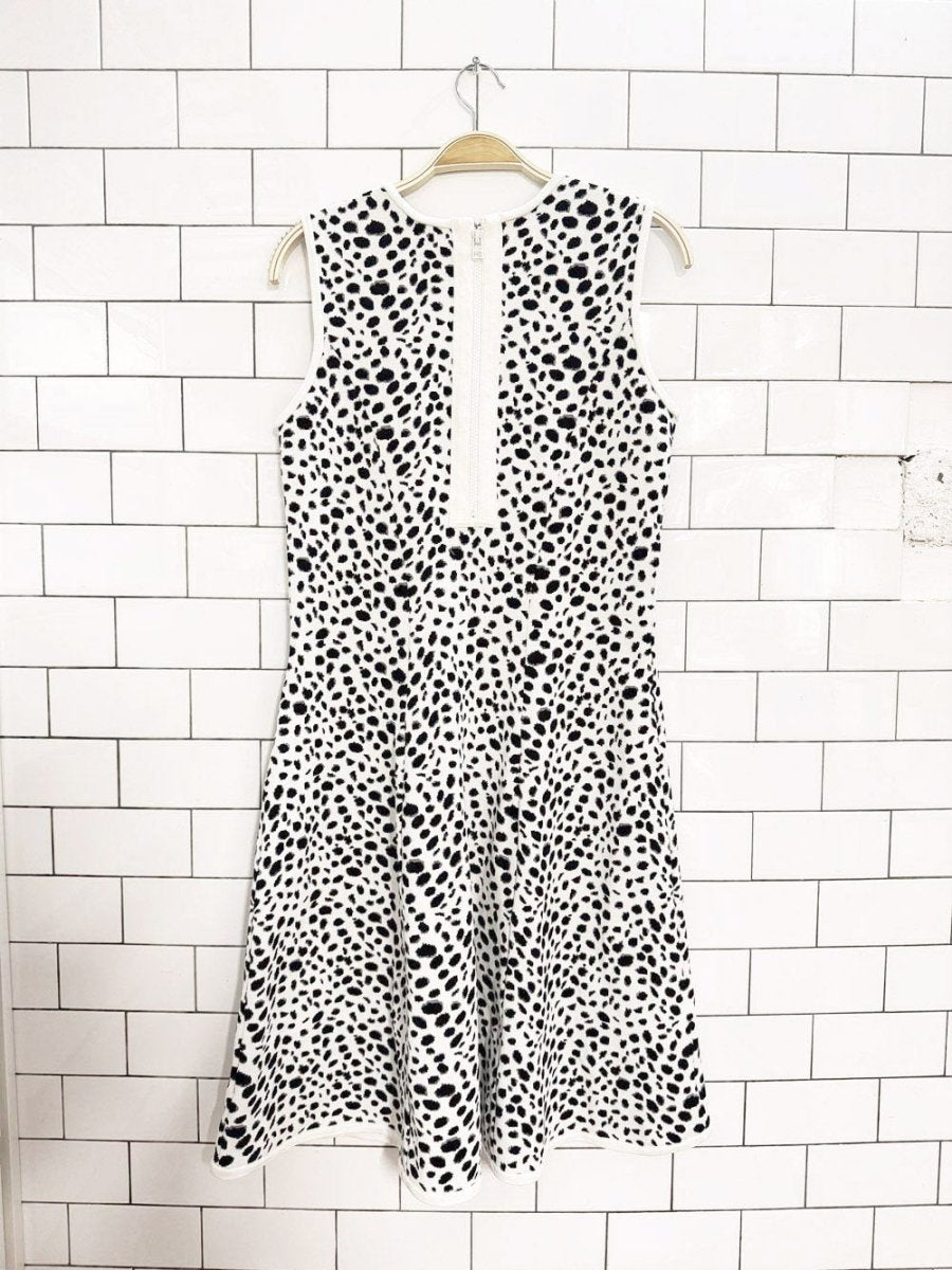 pink tartan snow leopard thick knit mini dress - good market thrift store
