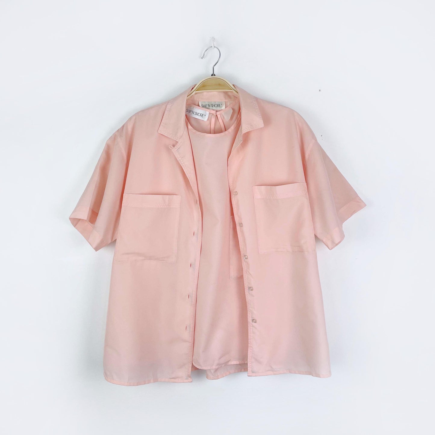 vintage 80s sip n shore pink tee