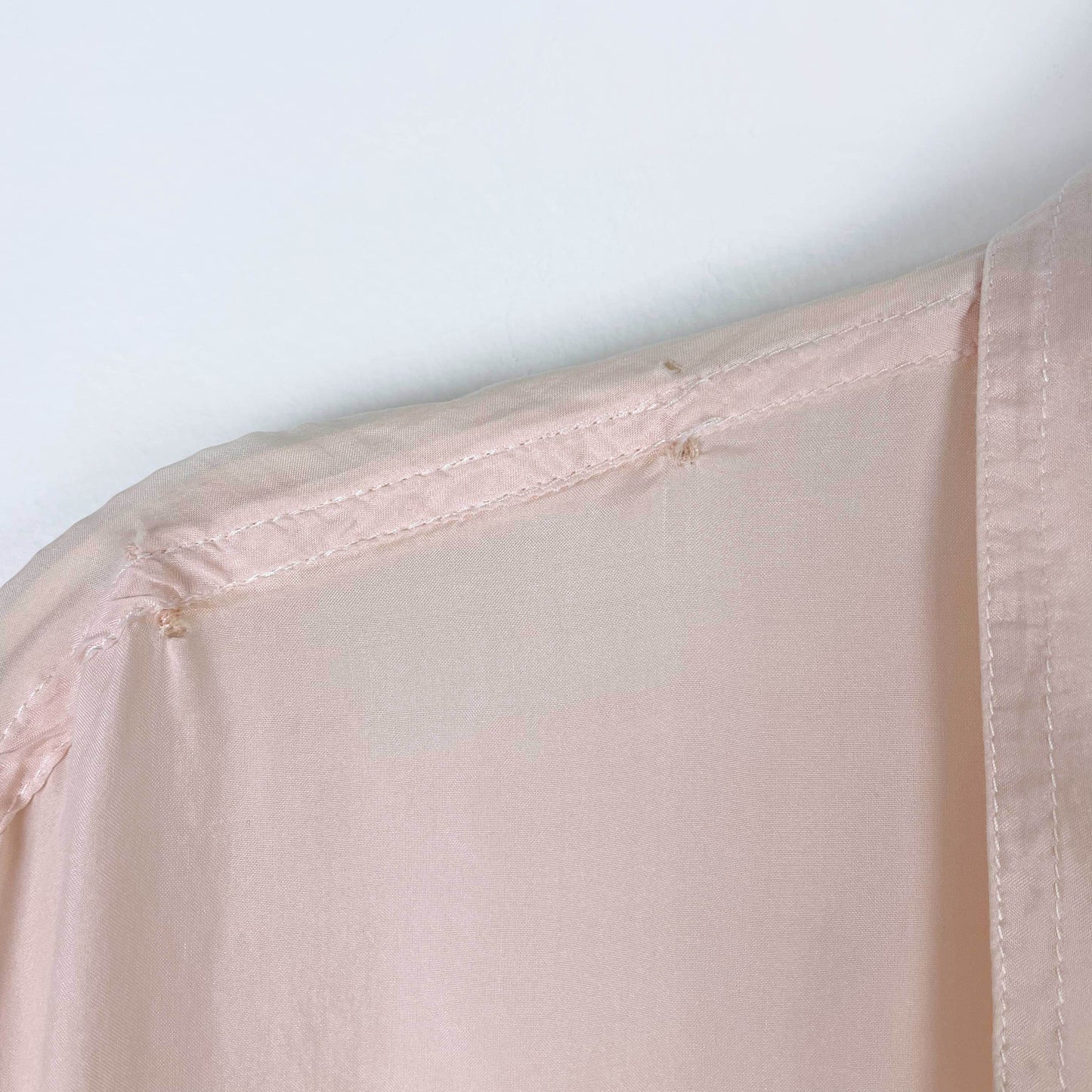 vintage 80s HER pink silk ss fringe shirt