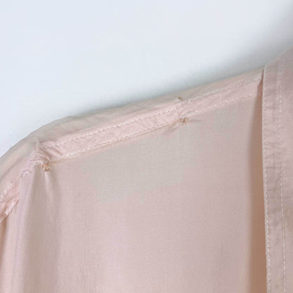 vintage 80s HER pink silk ss fringe shirt