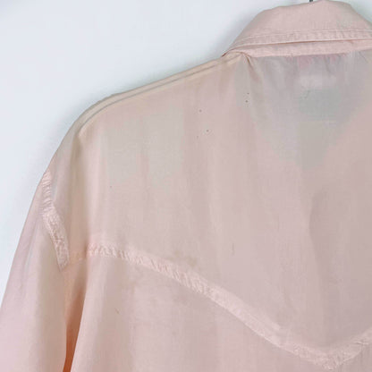 vintage 80s HER pink silk ss fringe shirt