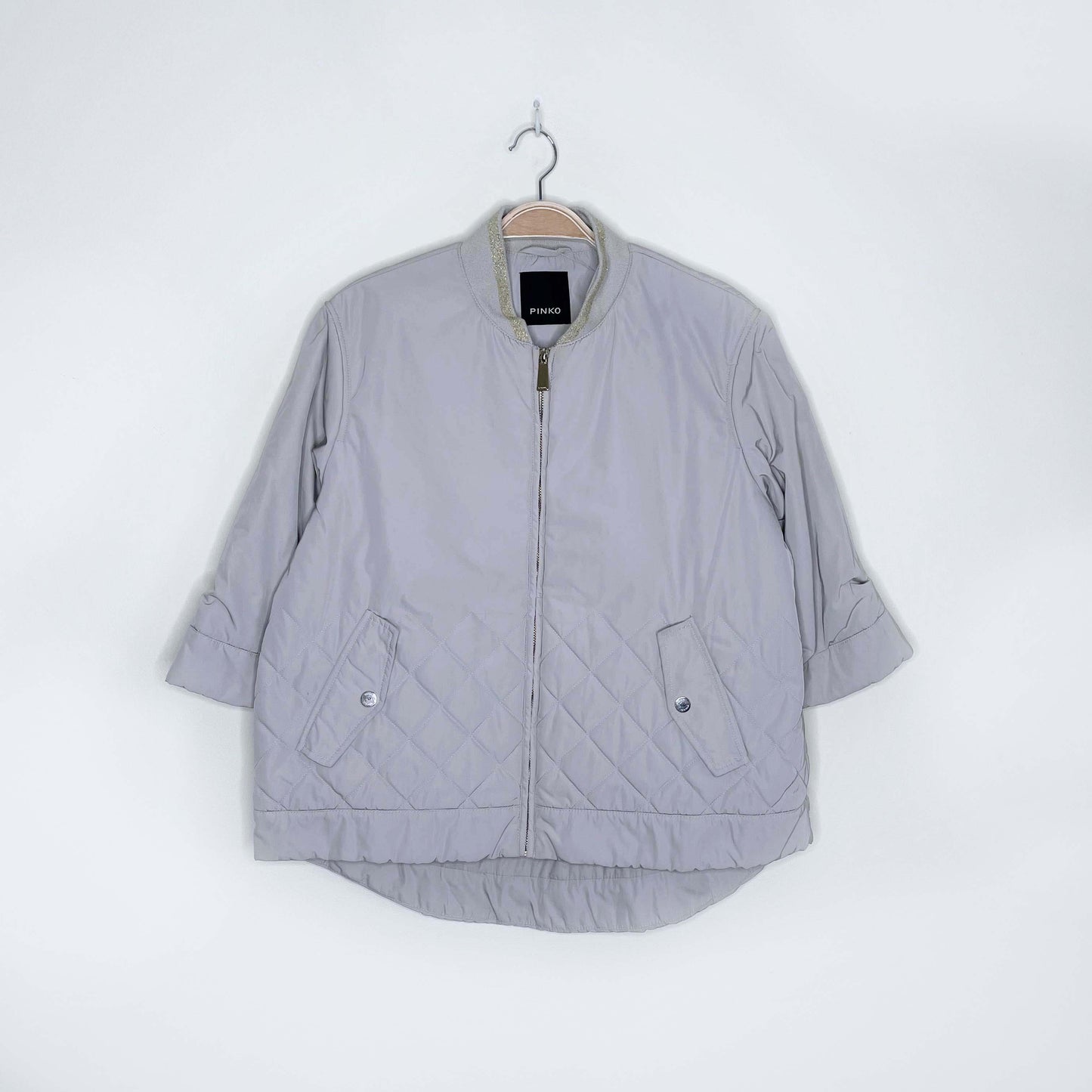 pinko nylon quilted short jacket - size 6