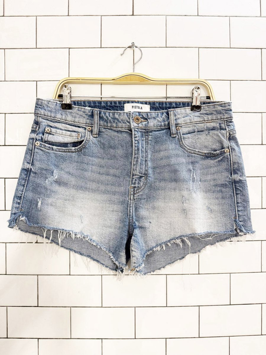 pistola cut off faded denim shorts | revolve - good market thrift store