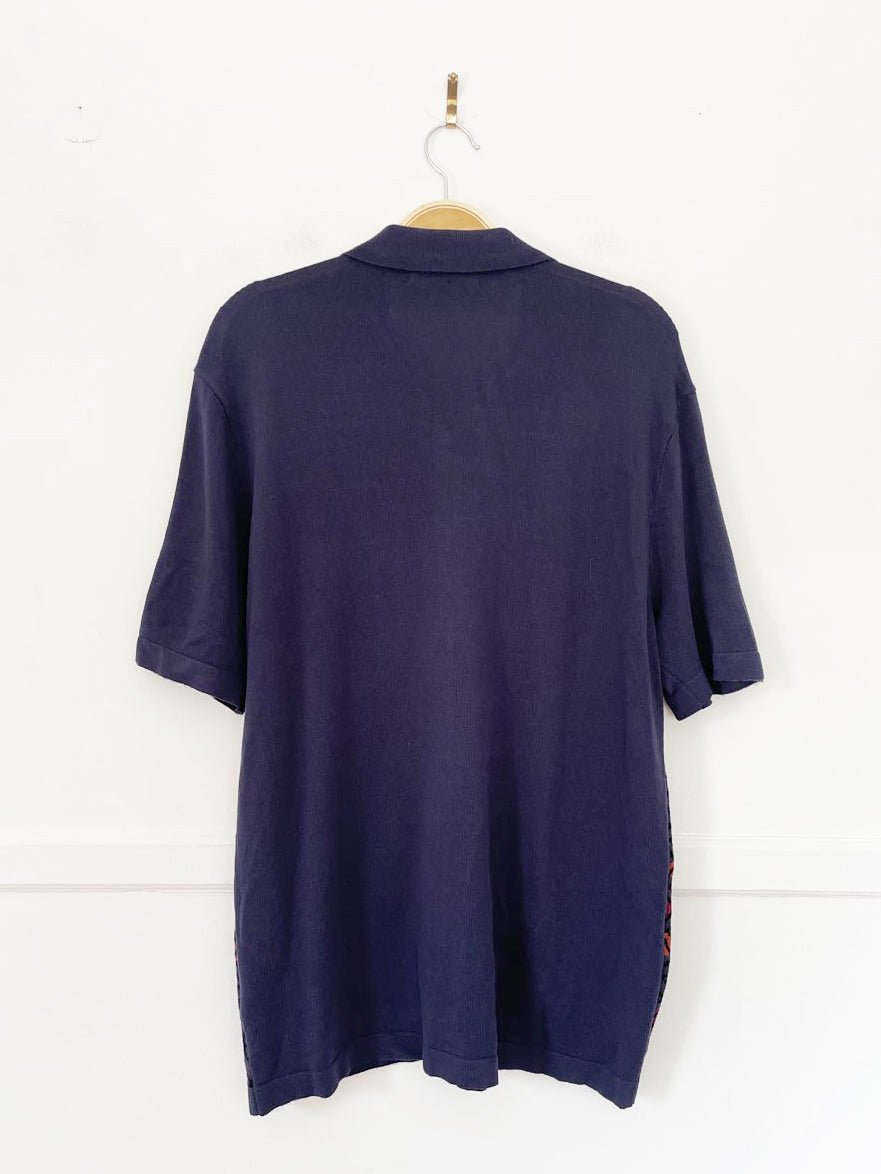 pj paul jones sacred geometry soft knit full button resort shirt - good market thrift store
