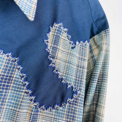 vintage karman country scroll snap button down - size medium